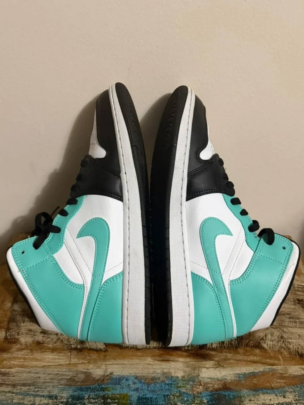 Jordan Men's High-Top Sneakers in White, Black & Teal